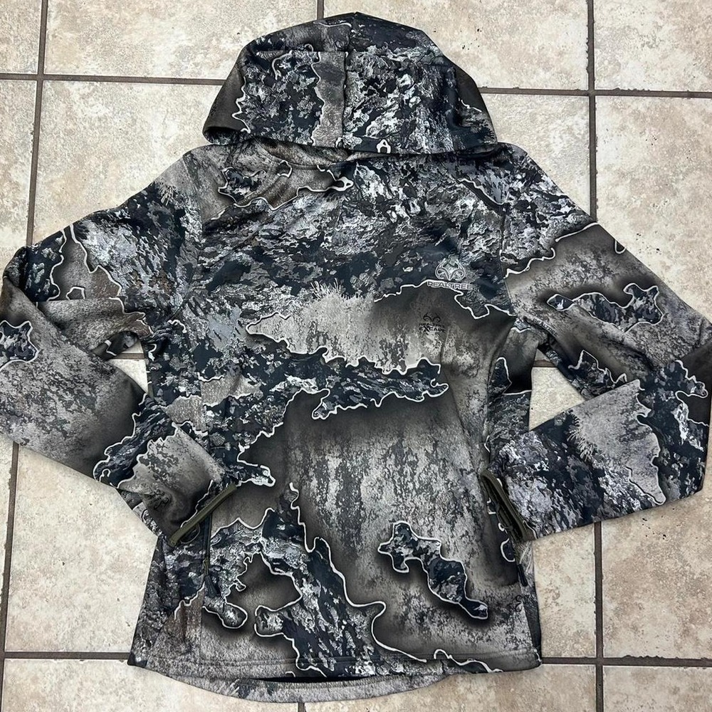 Real Tree Men's Small Camouflage Hoodie with Face Mask Built in